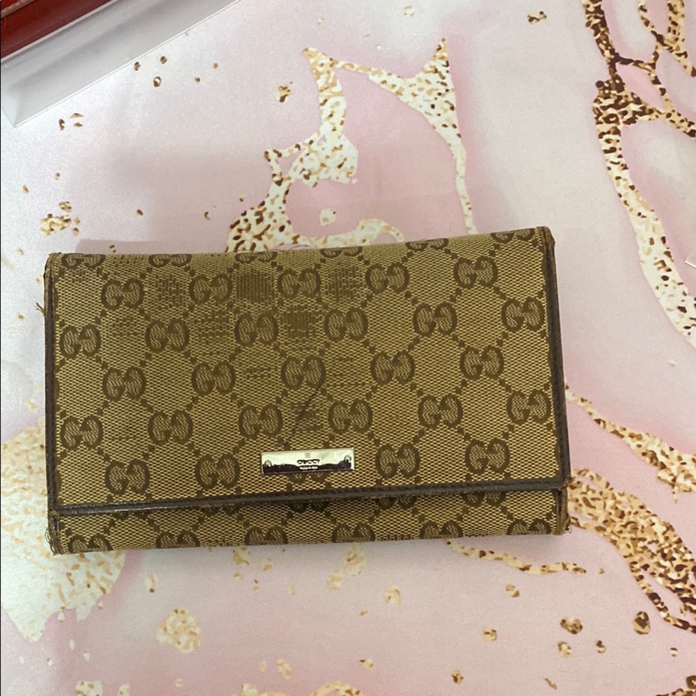 COPY - Gucci Tan and Brown Monogram Wallet